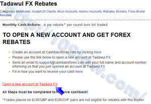 Tadawul FXをCash Back Forexに登録する為の必要事項